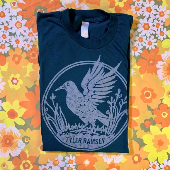Tyler Ramsey Teal Blackbird Band Tee American Apparel Summer Shirt Women’s Small - Picture 14 of 16
